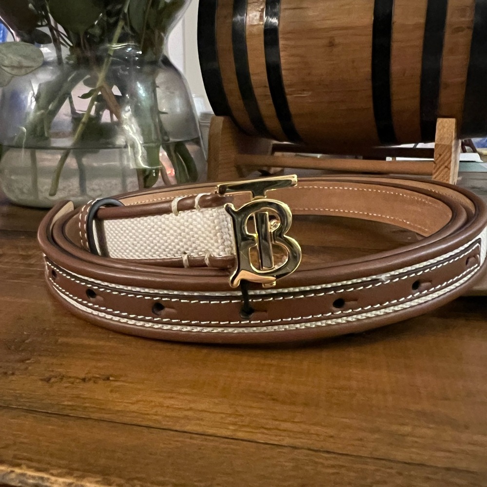 Burberry Monogram Plauqe Buckle Belt L(44inches)